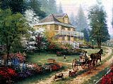 Thomas Kinkade Sunday at Apple Hill painting